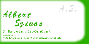 albert szivos business card